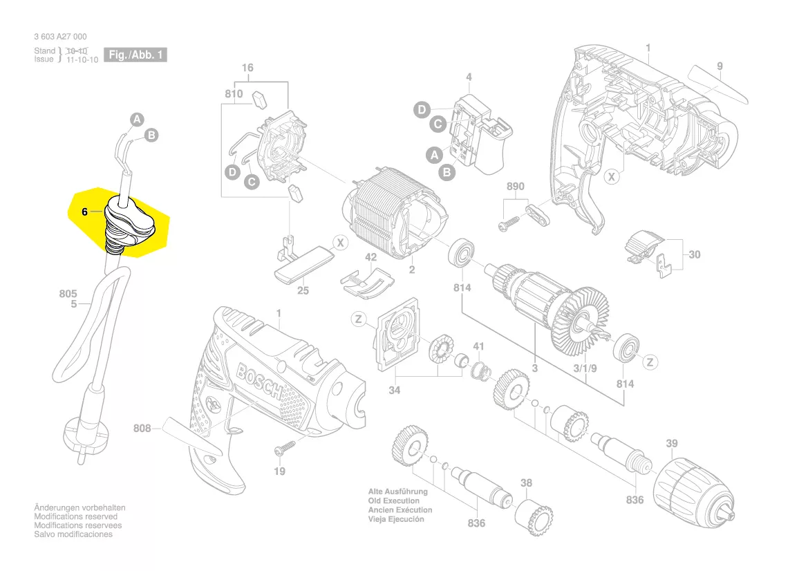 Manchon de cable d\'alimentation réf. 2 609 003 080 BOSCH